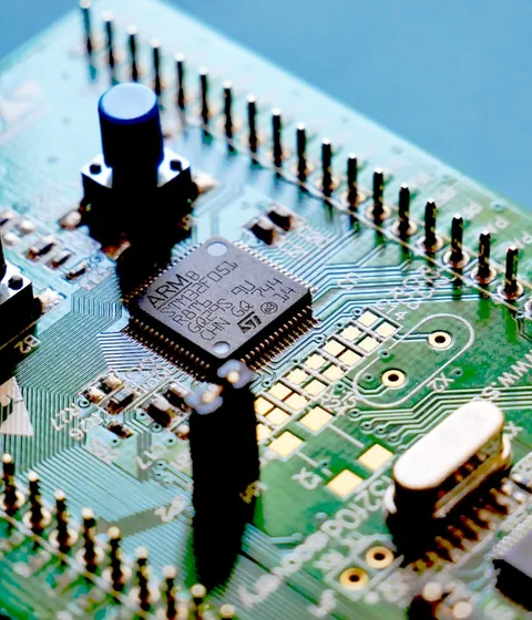 Electronic circuit board close-up