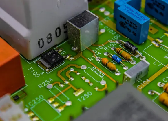 Electronic components and circuit parts macro photography