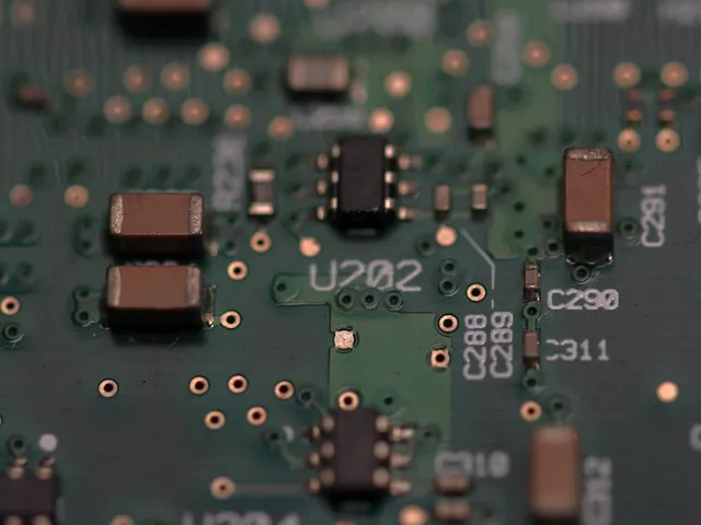 Circuit board close-up representing electronic equipment supply
